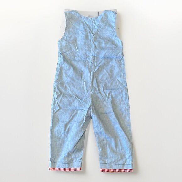 Lil Cactus Size 18-24 Months 100% Cotton Smocked Embroidered Christmas Jumpsuit - Picture 3 of 9